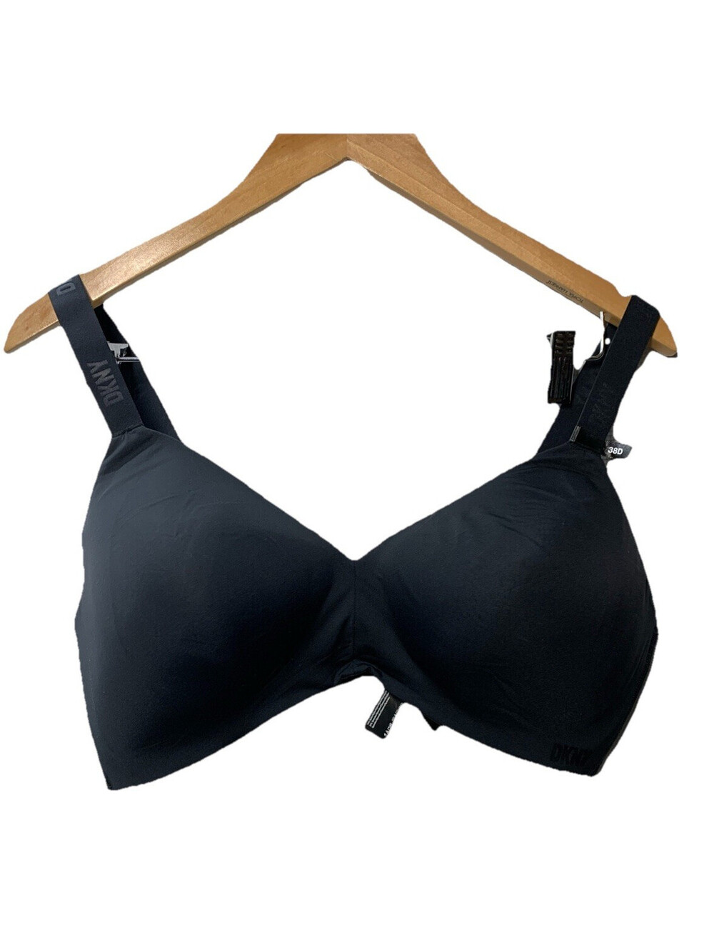 DKNY DK7934 Women's Active Comfort Wire-Free T-Shirt Bra Black Opaque Size 38D